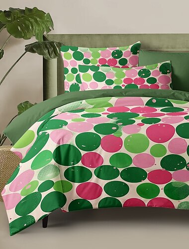  Bettbezug-Set mit Pointillismus-Muster, weiches 3-teiliges Luxus-Baumwoll-Bettwäsche-Set, Heimdekoration, Geschenk, Doppelbett, King-Size-Bett, Queen-Size-Bett