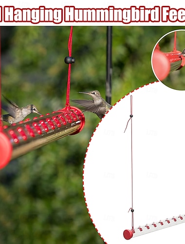  kolibrin syöttölaite, jossa reikäinen puutarhalintujen ruokintaputki läpinäkyvä putki 60cm
