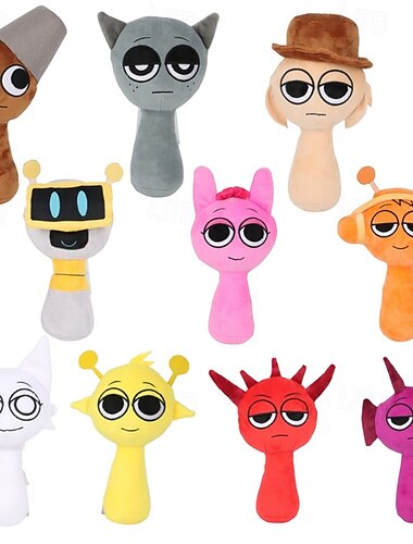  peluche sprunki sprunky wenda et gris peluches sprunk jouets en peluche doux et amusants poupées pour les fans et les amis anniversaire