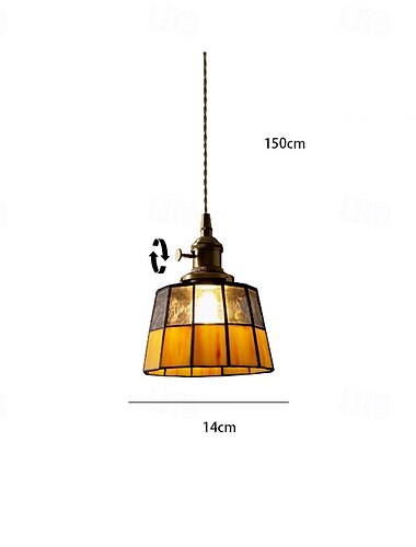  Glas-Pendelleuchte aus der Mitte des Jahrhunderts im amerikanischen Retro-Stil für Nachttische, Flure und Gänge, 110–240 V