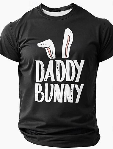  Easter Men's Rabbit Daddy T Shirt Short Sleeve T shirt 3D Print Crew Neck Shirt Designer Casual Party Holiday Black Blue Green Summer Spring Clothing Apparel S M L XL XXL XXXL