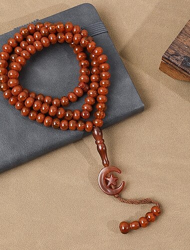  Tulsi Japa Mala Gebetsperlen 99 Perlen Halskette Armband Dubai islamischer arabischer Muslim Ramadan Erwachsene Unisex Accessoires
