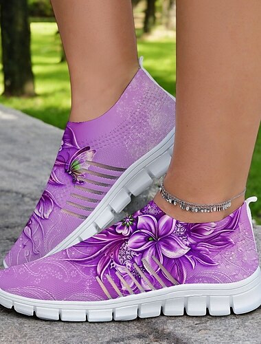  Кроссовки Flyknit с цветочным принтом, дышащим верхом, легкой подошвой и удобной посадкой для повседневных прогулок и активного отдыха