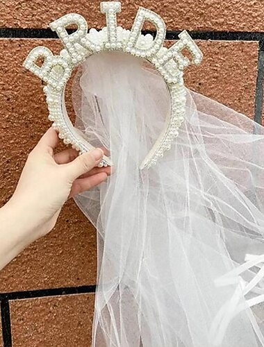  faux perle bride to be crown pannebånd for bach, utdrikningslag, hønefest, brudedusj, bryllup, forlovelse, øvingsmiddag dekorasjonsgave