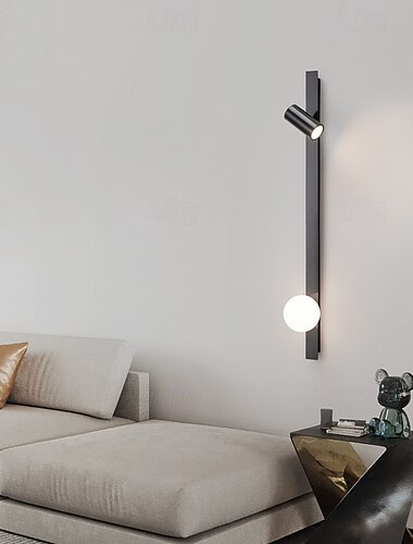 schwarzer Wandstrahler aus Metall, LED-Wandleuchte, verstellbare Wandlampe, drehbare Kopfteil-Beleuchtung, Wandfluter für den Innenbereich, für Wohnzimmer, Schlafzimmer, Nachttisch, 110–240 V
