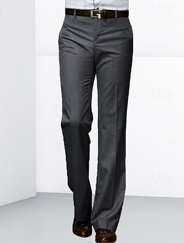  Voor heren Pakken Broek Chinese Knop Zak Effen Comfort Formeel Feest Werk Modieus Klassieke Stijl Zwart Wit Micro-elastisch
