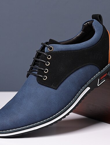  heren casual oxford schoenen, blauwe en zwarte veterschoenen met suède accenten, stijlvolle schoenen voor zakelijk gebruik, bruiloften en dagelijks gebruik
