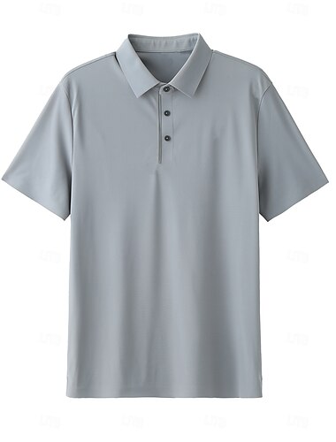 Herren Polo Arbeit Straße Umlegekragen Kurzarm Urlaub Mode Einfarbig Knöpfe Sommer Frühling Dunkelgrau Mattgrün Schwarz Dunkelgrün Hellgrau Braun Polo
