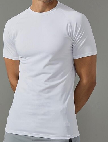  Herren T-Shirt Kurzarmshirt Kurzarm Rundhalsausschnitt Frühling & Herbst Einfarbig Mode Designer Schnelltrocknend Urlaub Straße Ausgehen Schwarz Weiß Blau Top T-Shirt für Herren
