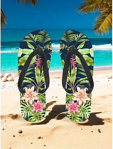  Flip-Flops für Damen mit Blumenmuster und lebendigem Design für den Strand und sommerliche Outdoor-Aktivitäten