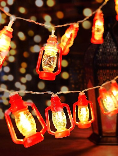  20/40 led retro fényfüzér hálószobába kerti fesztivál otthon beltéri ramadán fesztivál dekoráció mini petróleum lámpafüzér (meleg fény)