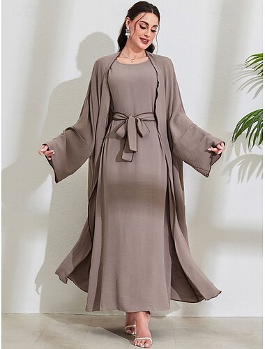  Damen Kleid Abaya Kimonoo Dubai islamisch arabisch Muslim Ramadan Erwachsene Kleid