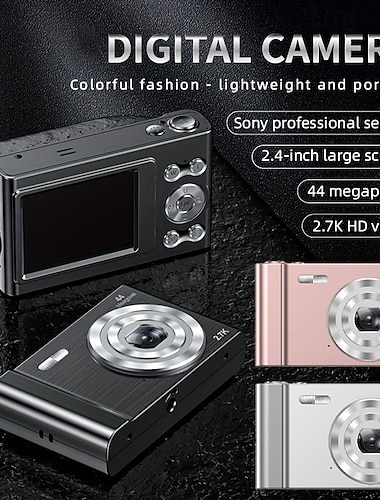  Appareil photo numérique 48mp 4k hd écran 2,4 pouces zoom 16x photo vidéo photographie caméras anniversaire cadeau de noël pour enfants enfants