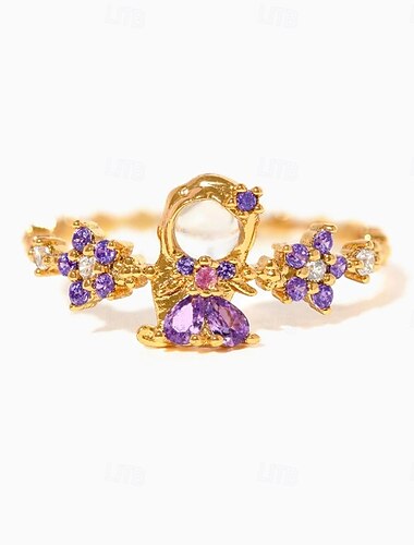  anime tegneserie prinsesse cosplay ring kvinner søt krone zirkon justerbar åpning luksus ringer smykker gave tilbehør