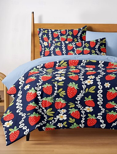  100 % Baumwolle, Bettbezug-Set, Blumenmuster, Bettdecken-Set, 2/3-teilig, luxuriöses Bettwäsche-Set, Heimdekoration, Bettwäsche, Geschenk, King-Size-Bett, volle Größe