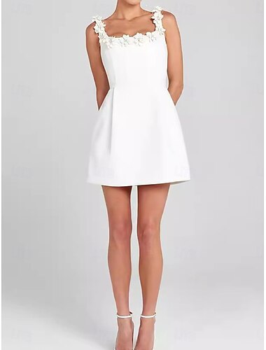  Mujer Mini vestido Vestido blanco Vestido informal Vestido de Tanque Básico Casual Vacaciones Diario Ajuste regular Plano Sin Mangas Con Tirantes En blanco y negro Negro Blanco Rosa Verano