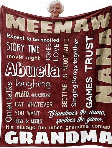  Muttertagsdecke, Ein Brief an Mama, Muttertagsgeschenk, weicher und gemütlicher Überwurf, perfektes Geschenk für Mama, Blumen- oder Herzdesign, warm und bequem