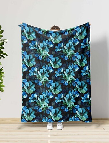  Couvertures et Jetés, Floral / Fleur Polyester / Toison Flanelle Réchauffeur Doux Confortable couvertures