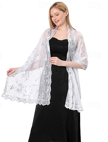  Elegant damer Glada 20-talet Flapper-sjalar Den store Gatsby charleston Paljetter Maskeradkläder Dam alla hjärtans dag Maskerad Fest Bröllop Festkvällskläder Vuxen Sjal Sommar Vår Höst