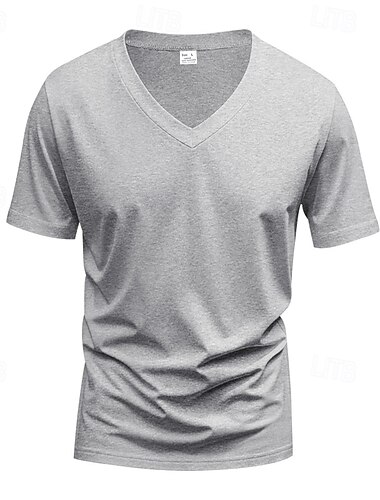  Bărbați Tricou Tricouri Tricou cu decolteu în V Tee Top Manșon scurt În V Toate Sezoanele Simplu Modă Designer De Bază Vacanță Stradă Ieșire Roșu Vin Negru Alb Top tricou pentru bărbați