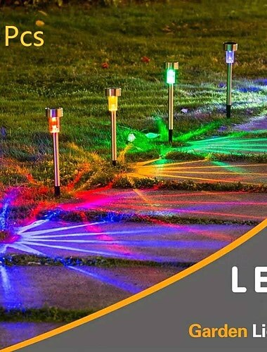  5個 屋外用ソーラー小型チューブランプ 中庭 庭 通路 フェンス 芝生 結婚式 祭り 雰囲気 装飾ランプ