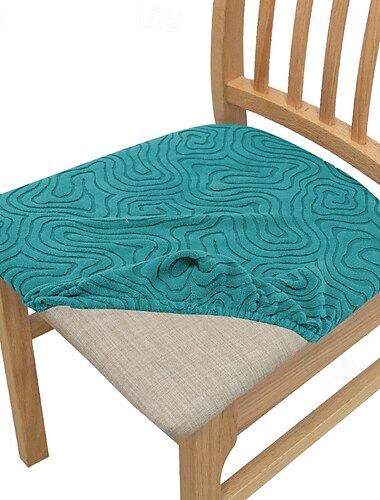  Elastic Jacquard Chair Seat Covers for Dining Room High Back Dining Dair Removable Washable Chair Cover Protector Slipcovers