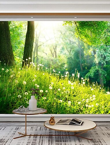  Krajina příroda 3D tapeta domácí dekorace nástěnná malba rolka odlupování a lepení odnímatelný PVC/vinylový materiál samolepicí/lepící požadovaná nástěnná dekorace pro obývací pokoj