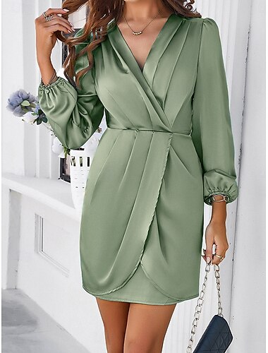  Damen Minikleid blazerkleid Sommerkleid Figurbetontes Kleid Geburtstag Cocktail Urlaub Täglich Regular Fit Glatt Ärmellos V Ausschnitt Schwarz Hellgrün Grün Aprikose Sommer