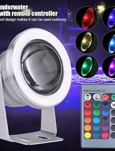  1 Stück 10 W Unterwasserleuchten Wasserdicht RGB + Weiß 12 V 1 LED-Perlen