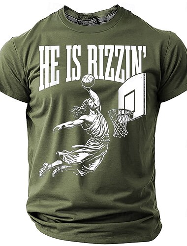  Férfi Vicces Jézus Póló Rövid ujjú póló 3D nyomtatás Terített nyak Ing Divat Napi Utca Napi Fekete Medence Lóhere Nyár Tavasz Ruházat S M L XL XXL XXXL