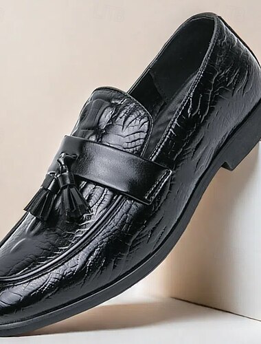  grønne loafers i imitert skinn med krokodillepregede detaljer - stilige fritidssko for hverdagsbruk, komfortable og trendy for menn