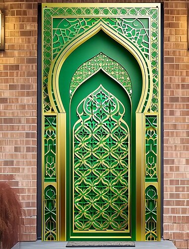 Decorazioni per porte Ramadan Mubarak Coperture per porte Tappeto per porta Tenda per porta Decorazione Sfondo Banner per porta anteriore Casa di campagna