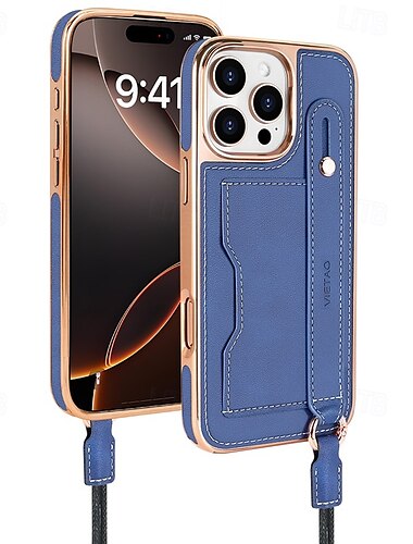  Phone Case For iPhone 16 Pro Max Plus iPhone 15 Pro Max Plus iPhone 14 13 12 Pro Max Plus Back Cover with Stand Holder with Lanyard with Wrist Strap Retro TPU Plating