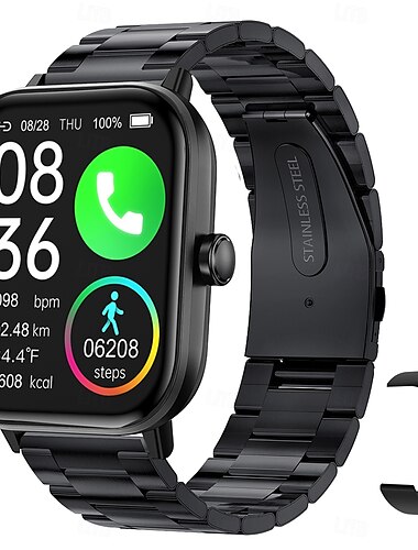  Cardica Smart Watch für Männer mit Blutzucker-Monitor Bluetooth-Anruf Herzfrequenz-  Blutdrucküberwachung IP67 wasserdichter Fitness Tracker