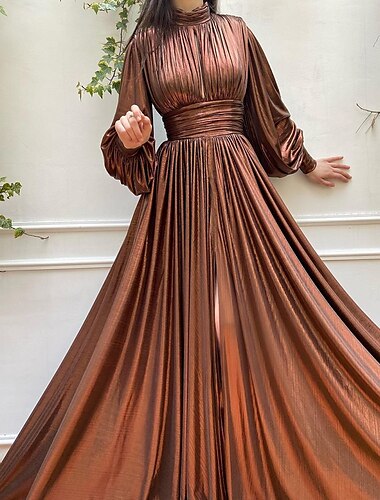 A-Linie Abendkleider Glänzend Kleid Formal Abiball Boden-Länge Ärmellos Stehkragen Polyester mit Glitzer Paillette 2025