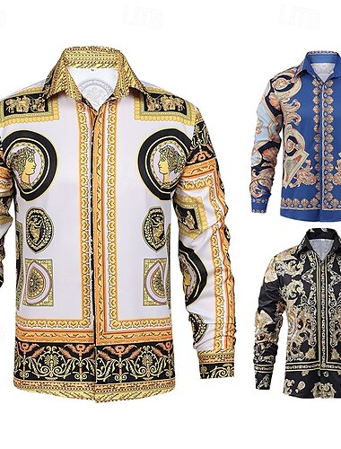  Rétro Vintage Années 1980 Chemise Hippie Rétro Homme Mascarade Soirée Décontracté Quotidien Défilé de la Fierté Adulte Chemise