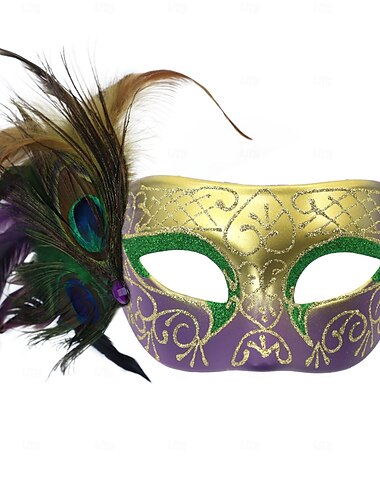  Máscara de Carnaval Máscara Adereços de Halloween Adulto Mulheres Meio rosto Espetáculo Festa Mascarilha Carnaval Fantasia de Carnaval Fácil