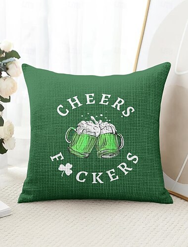  Sint Patrick's Dag Decoratieve Toss Kussens Hoes 1PC Zachte Vierkante Bank Kussenhoes Sloop voor Slaapkamer Woonkamer Bank Stoel Ierse Cheers Bier