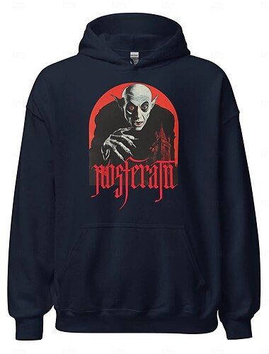 Nosferatu Vampyrer Dracula Hattetrøje Figurer Lomme foran Graphic Til Herre Dame Unisex Voksne Maskerade Varmstempling Fest Fritid / hverdag