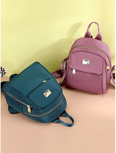  Kleiner wasserdichter Damen-Rucksack mit mehreren Taschen – stylische, leichte Umhängetasche für Reisen, Schule und den alltäglichen Gebrauchschwarz, gelb, rosa