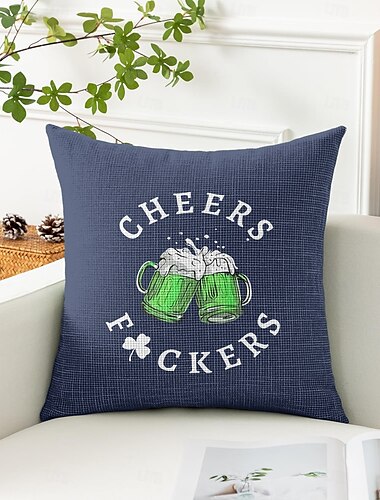  Saint Patrick's Day dekorative Wurfkissenbezug 1PC weicher quadratischer Couchkissenbezug Kissenbezug für Schlafzimmer Wohnzimmer Sofa Stuhl Irischer Prost Bier