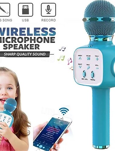  handhållen trådlös bluetooth mikrofon ktv karaoke mikrofon med högtalare för ios android telefon dator