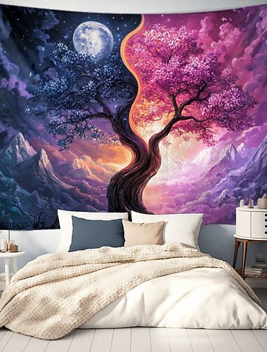  Árbol de la vida de fantasía tapiz colgante Arte mural tapiz grande Decoración de fotografía Fondo Manta Cortina Decoración para el hogar dormitorio sala de estar