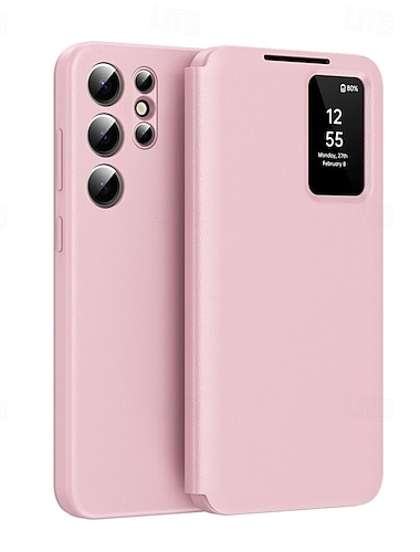  Handy Hülle Handyhüllen Für Samsung Galaxy S25 S24 S23 Ultra Plus S22 Plus Ultra Flip-Cover Kartenfach Stoßfest Retro PC PU-Leder