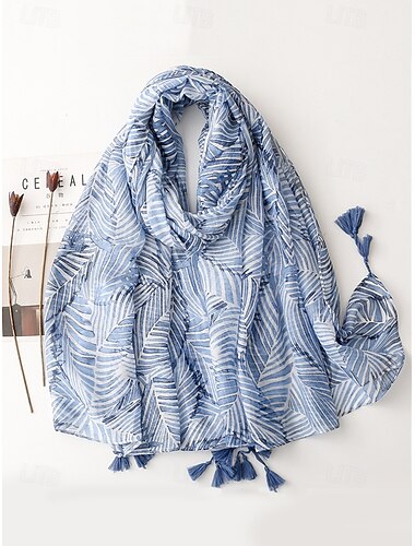  boho bananbladstryck franshalsduk - lätt och mångsidig, perfekt för vår, sommar och strandstil
