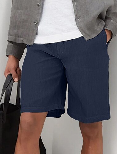  Homme Short Short en lin Robe Short Short d'été Short de plage Poche Jambe droite Plein Confort Respirable Longueur genou Formel Bureau Entreprise Mode mode Noir Blanche Non Elastique