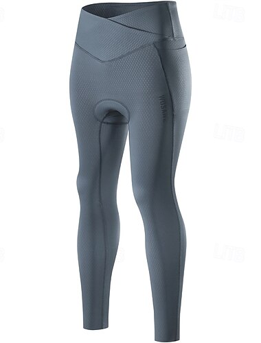  WOSAWE Damen Radhose lang Fahrradhose Fahrradhosen Fahhrad Leggings entspannte Passform Sport Atmungsaktiv Schnelltrocknend Komfortabel Schwarz Grau Bekleidung Fahrradbekleidung