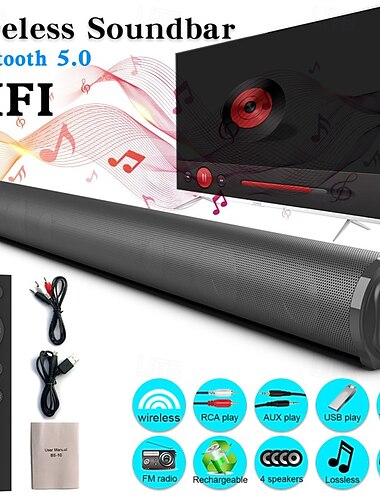  Совместимая с Bluetooth-колонками домашняя звуковая панель объемного звучания мощностью 20 Вт позволяет наслаждаться звуком кинотеатра на телевизоре или ПК