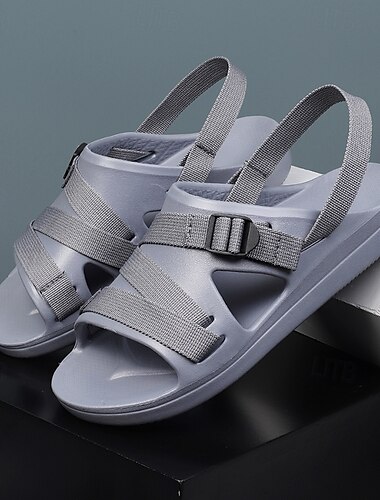  Schwarze Sportsandalen für Herren mit verstellbarem Riemen und atmungsaktivem Design, bequem für Outdoor-Aktivitäten, Freizeitkleidung und Sommerreisen