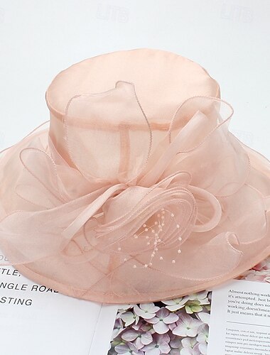  Hüte Polyester Fedora-Hut Hochzeit Lässig Ferien Elegant Vintage Sonnenschutz Mit Blumig Unifarbe Kopfschmuck Kopfbedeckung